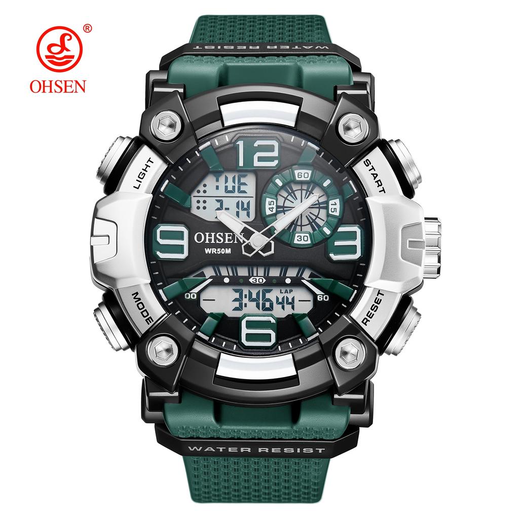 Dual Display Men Watches Waterproof Sports Watch Military Man Alarm Stopwatch Quartz Wristwatch Male Digital Clock
