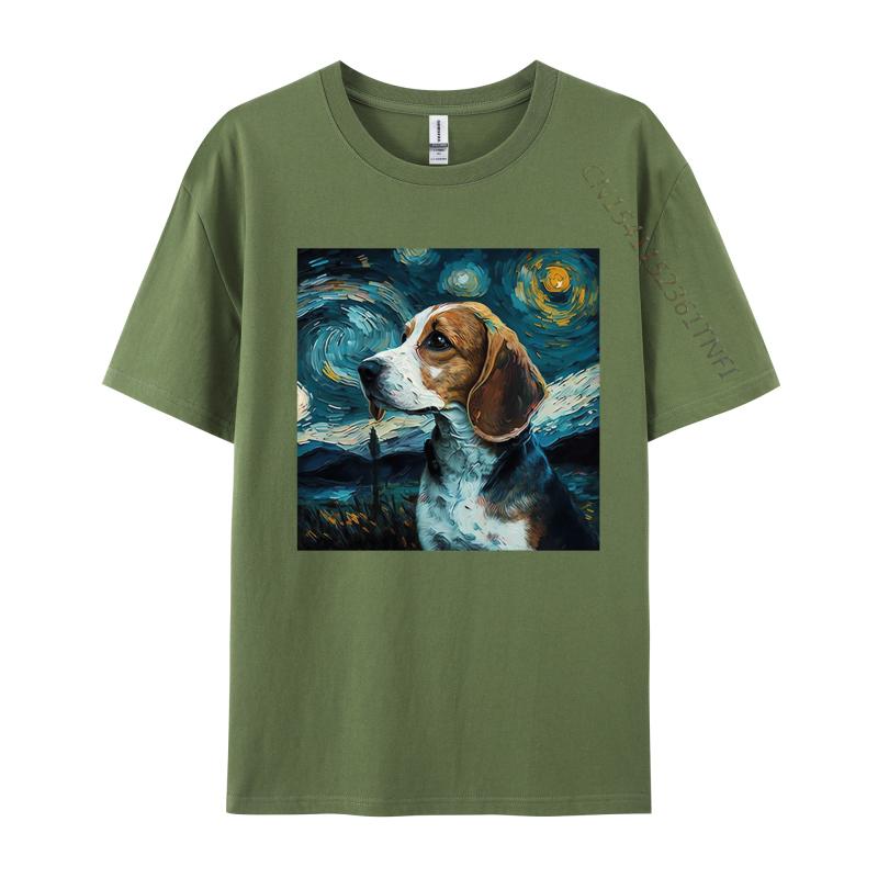 

Beagle Dog Post Impressionist Tshirts 100 Cotton T Shirt Men Customized Tops Tees Plain T Shirts Wholesale 4XL