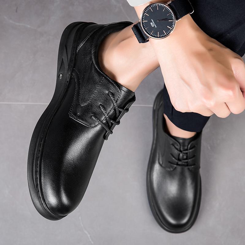 Scarpe da uomo in vera pelle alla moda Stile minimalista e versatile Festa di matrimonio tempo libero all'aperto camminata d'affari Scarpe nere