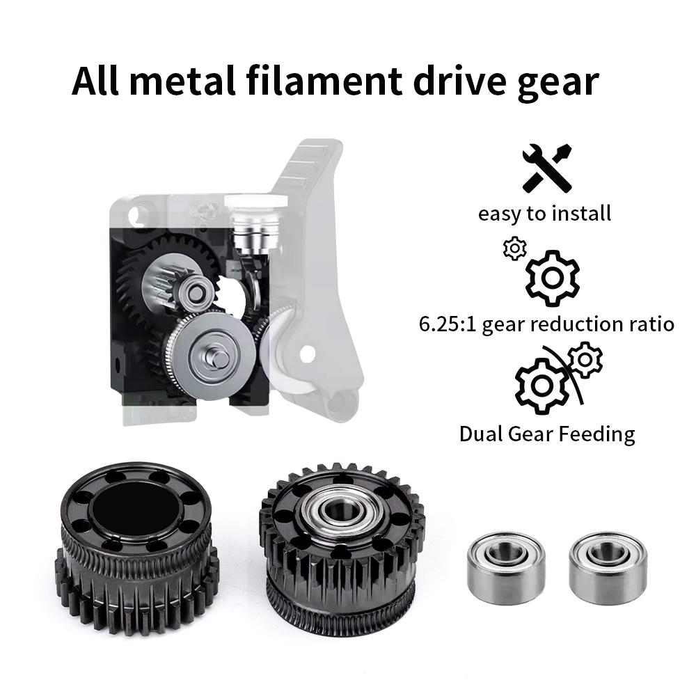 Upgrade EXtruder Gear For Creality K2 Plus All Metal Filament Drive Gear For K2Plus Hi Nickel Plated DLC Coat High Hardness Wear