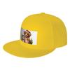 Fashion Adorable dog and cat Christmas holiday print Flat Brim Sun Hat  Cycling Baseball Cap