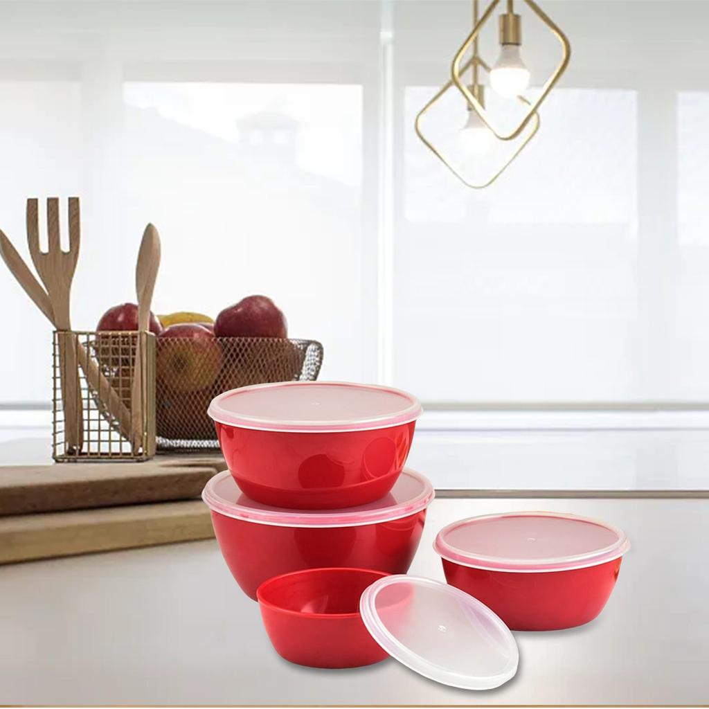 Kulatá 4dílná plastová mísa Venkovní přenosná nádoba na jídlo Mísa na míchání zeleniny