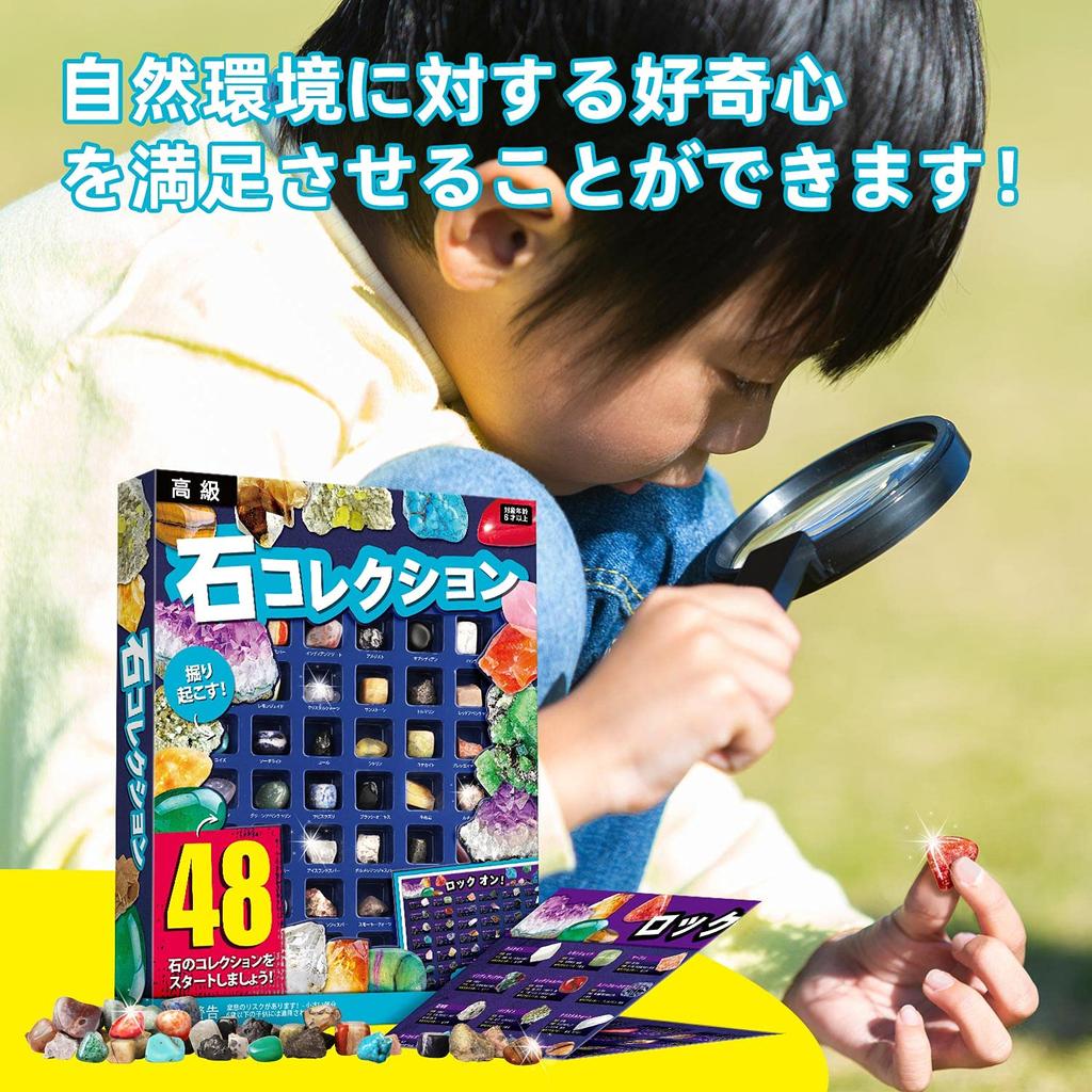 XXTOYS 48 Mineral Specimens National Geographic Natural Gemstone Rock Christmas Rock Mineral Gemstone Geology Science Gift - Minerals, Toys,