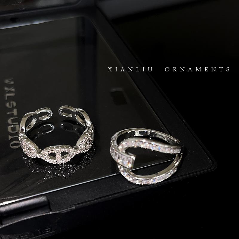 High-End 2025 Trend: Damen Stilvoller Zirkon Schweinenase Ring Zeigefinger Schmuck