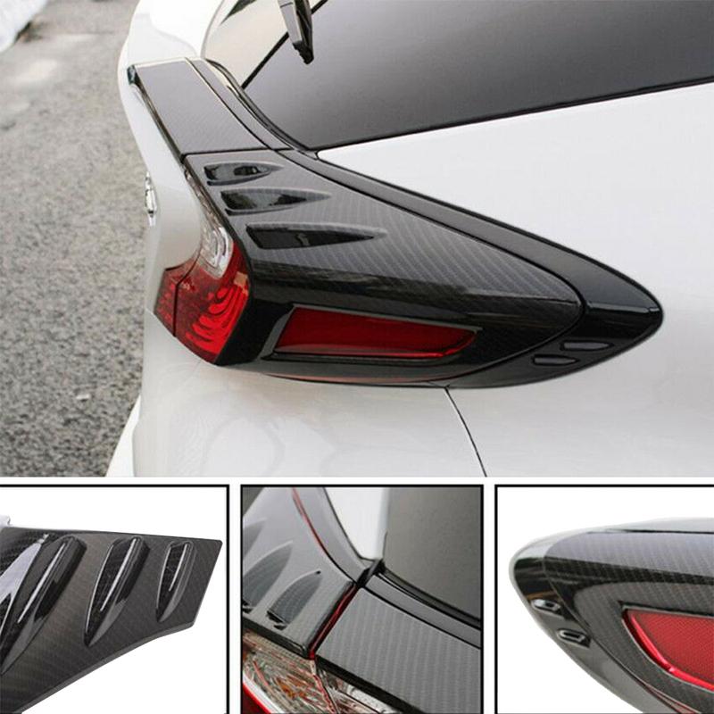 For Toyota C-HR 2018     Carbon Fiber Black Rear Tail Light Lamp Cover Trim Car Accessaries