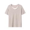 Sinan Casual Blogger Style Round Neck Two-Piece Knit T-Shirt (Short-Sleeved) - SN5531