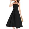 Abiti casual a vita alta con bretelle senza maniche stampa tinta unita primavera estate moda donna