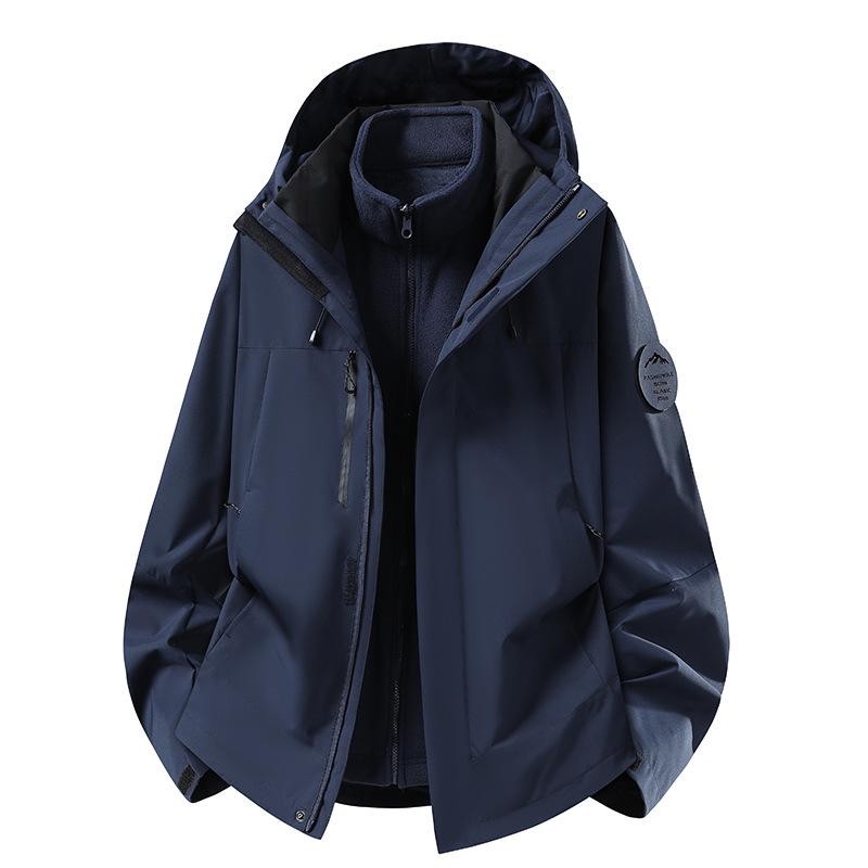 Camel Unisex 3-in-1 Mountaineering Jacket: Graphene-Lined, Windproof, Waterproof, and Warm, New Style, Two-Piece Set.