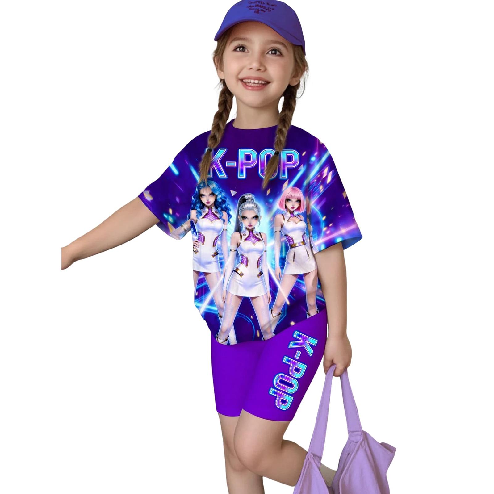 

Children s Casual Short-sleeved Printed Short-sleeved Top And Shorts Two-piece Set 140