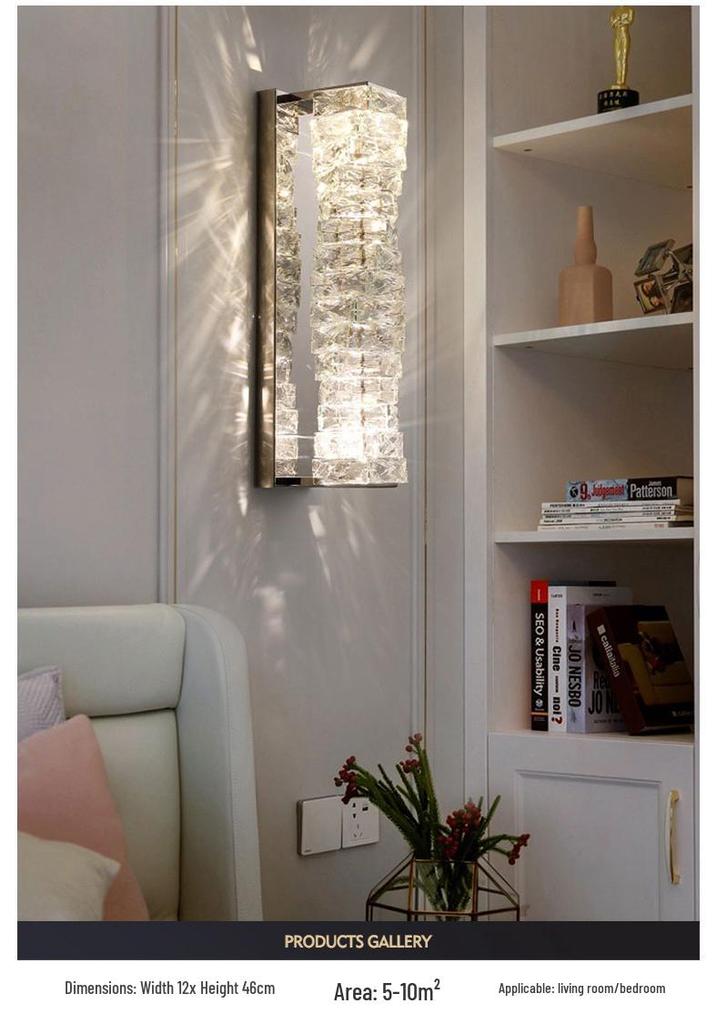 Elegant Crystal Wall Lamp: Minimalist Design for Bedrooms, Living Rooms, Stairs, and Hallways