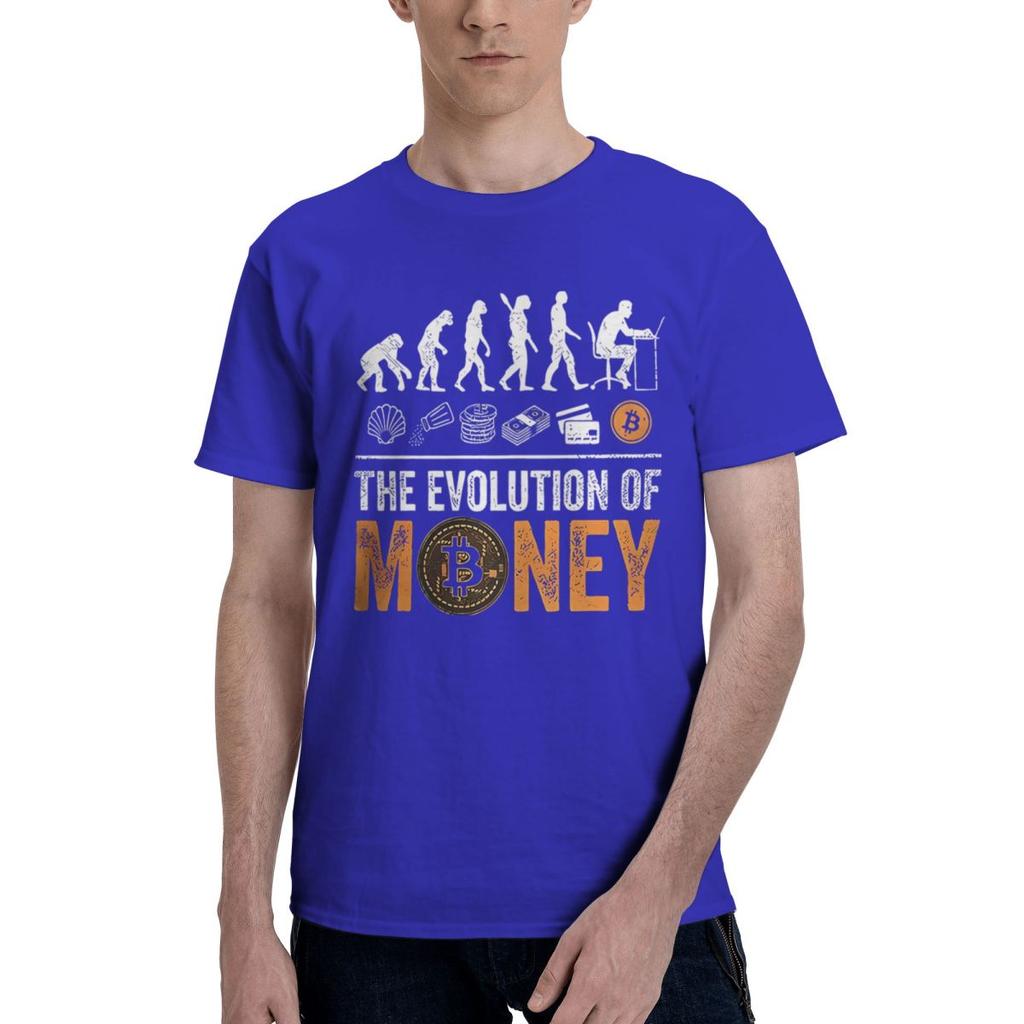 Bitcoin Evolution 100 Cotton Casual Breathable Confortable Vintage Mens Clothing Brands Men TShirt