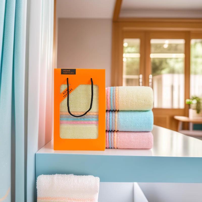 Soft Pure Cotton Face Wash Towel with Custom Embroidery and Gift Packaging