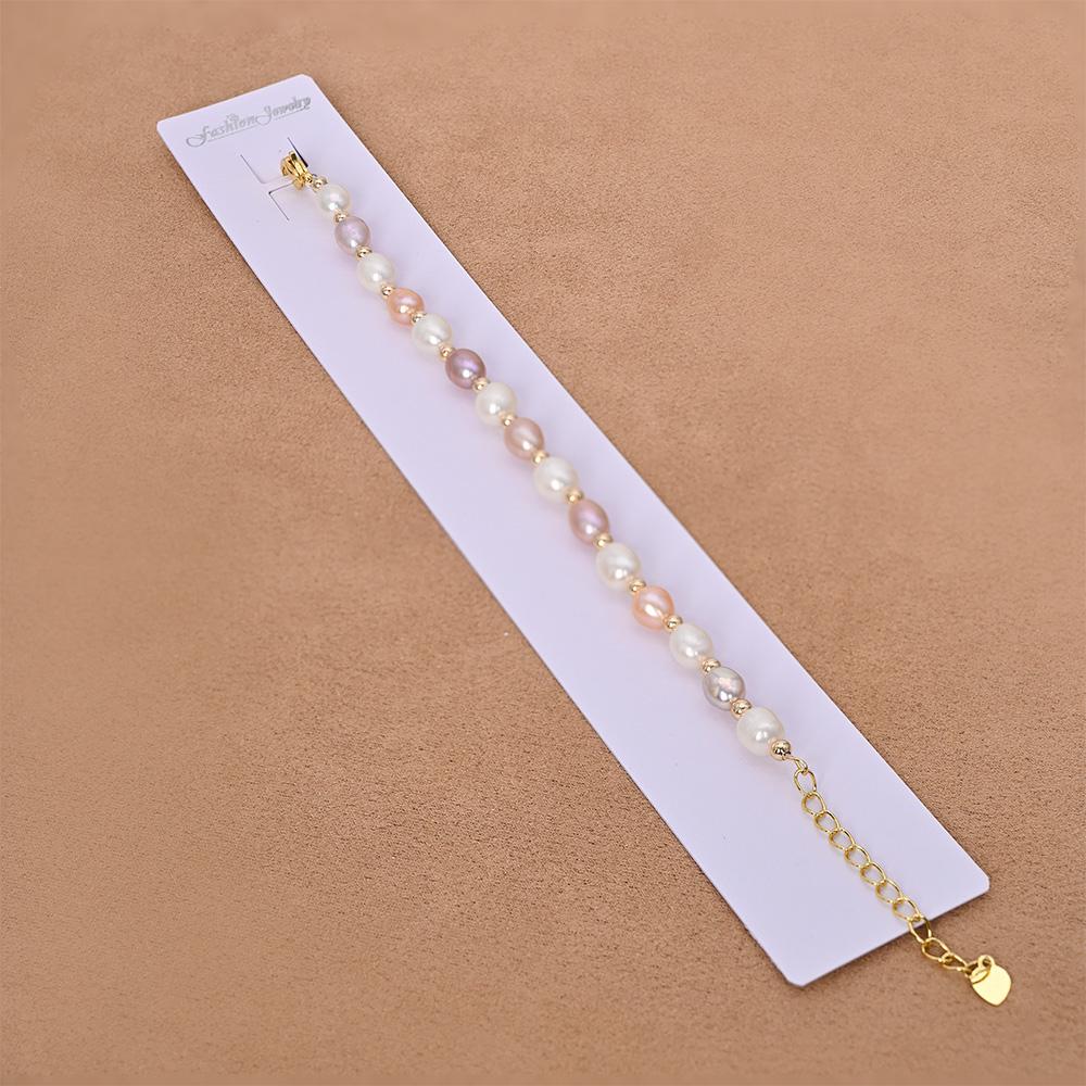 Natural Freshwater Pearl Bracelet Mixed Color Small Beads Simple Elegant Women Party Gift