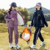 Winter Girls Tracksuit Autumn Toddler Teenager Clothes Velvet Jacket Vest + Hooded + Striped Pant Child Set 4 10 11 12 Year