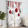 2Pcs Christmas Theme Window Curtain Digital Printed Window Drape For Festive Home Decor Rod Pocket Design For Easy