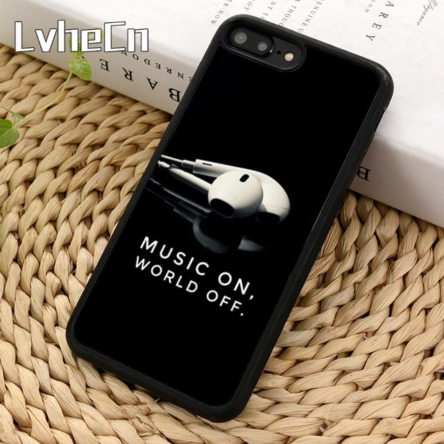 Music On World Off Phone Case For iPhone 17 Air 13 12 14 15 16  Cover Pro Max 6S Plus