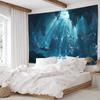 Underwater Fantasy Shark Canvas Wall Art Polyester Fiber Ocean Scene Decoration Living Room Bedroom Office Decorative Tapestry