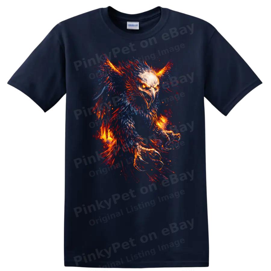 Fierce Phoenix Firebird Animal Graphic T Shirt Creative Artwork Graphic Tee