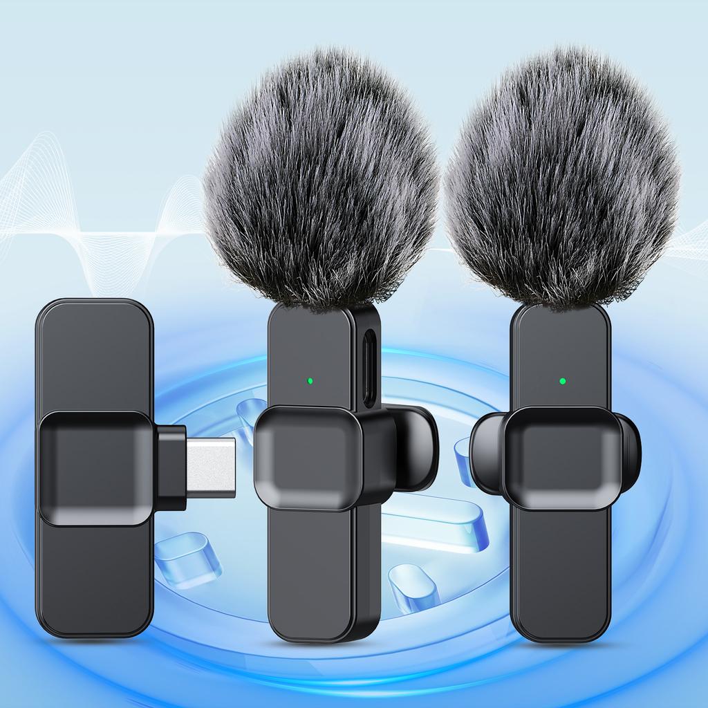BEPAN New Wireless Lavalier Microphone Portable Audio Video Recording Mini Microphone for Android PC Camera Live Gaming Phone