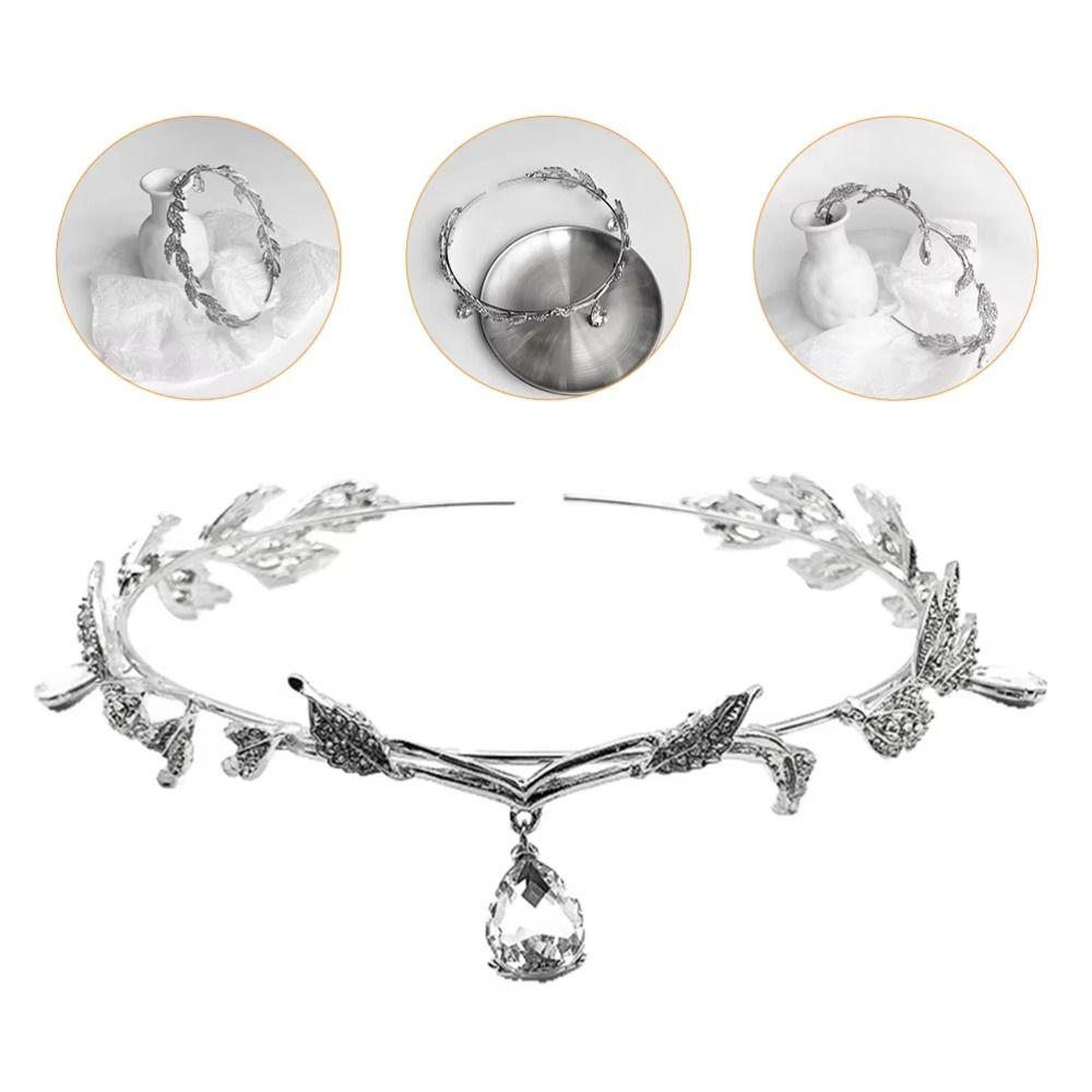 Water Drop Forehead Chain Rhinestone Bride Tiara Retro Eyebrows Drop Headband  Pendant