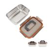 304 Stainless Steel Food Storage Container Metal Sealed Lunch Box with Handle for Home Refrigerator 