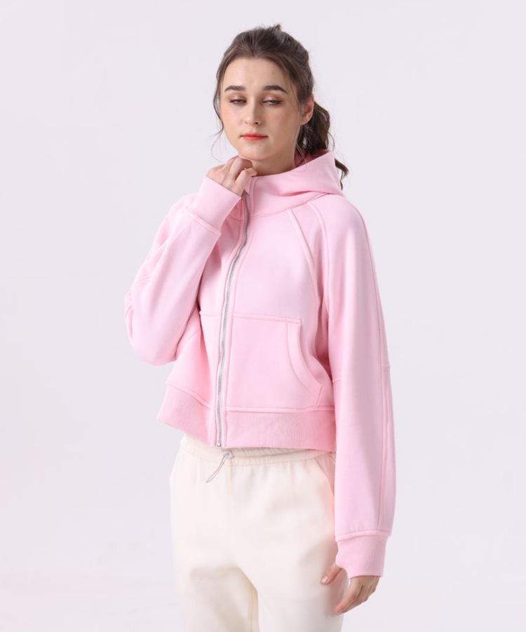 Women's Casual Cotton Zipper Hoodie - Autumn/Winter Yoga & Fitness Wear