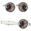 German Wirehaired Pointer - Cufflinks and Tie with Your Photo, a Suit Decoration, Men's Jewelry from the Brand.