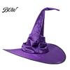Festival Party Headwear Halloween Witch Wizard Hat, Adult Kids Cosplay Cone Hat with Spider Pointed Web Star Decor, Gothic Costume Prop, Trick