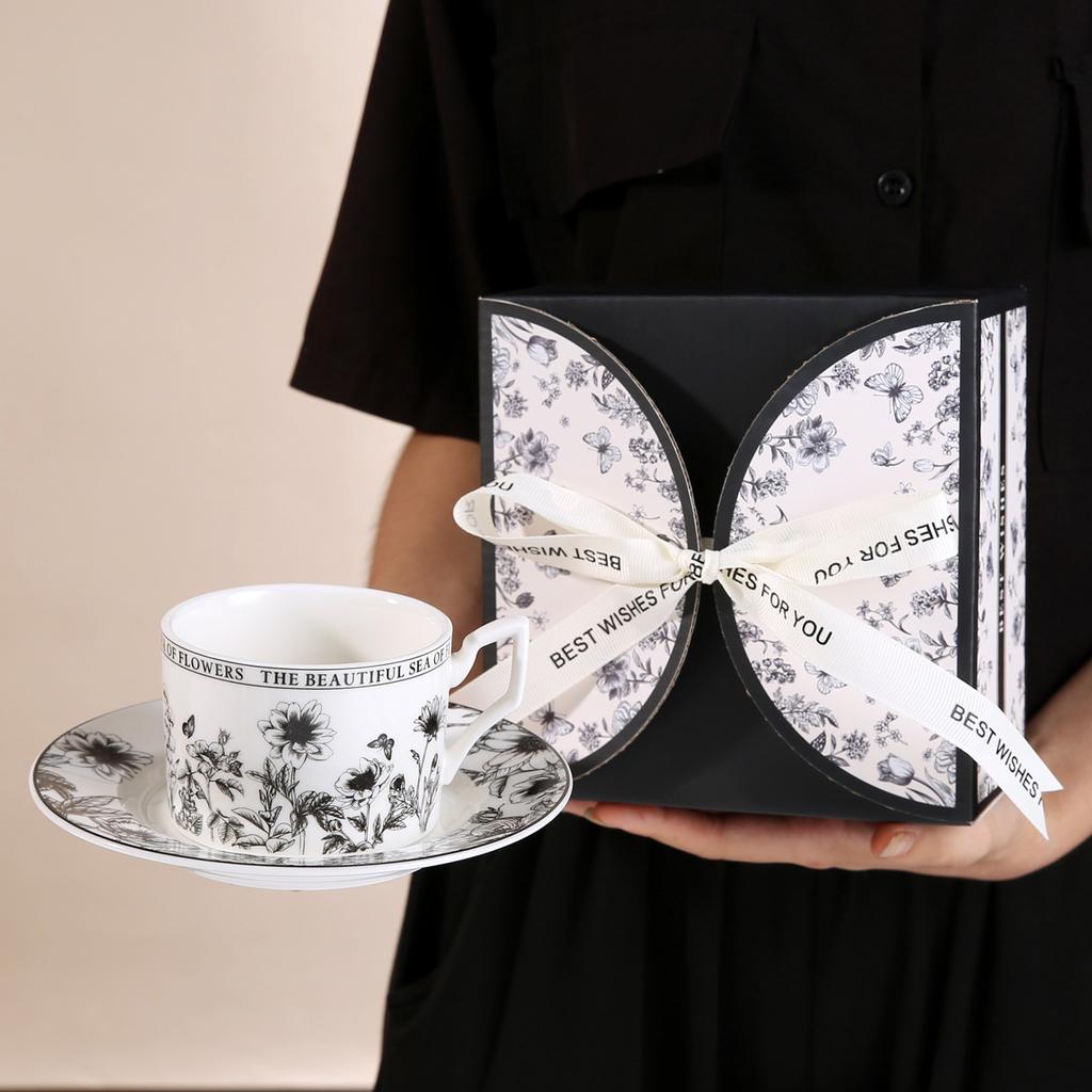 220 ml Retro-Kaffeetasse, Snackschale, Espressotasse, Keramik-Trinkgeschirr, nordische Heimdekoration, Tasse, Urlaubsgeschenkset