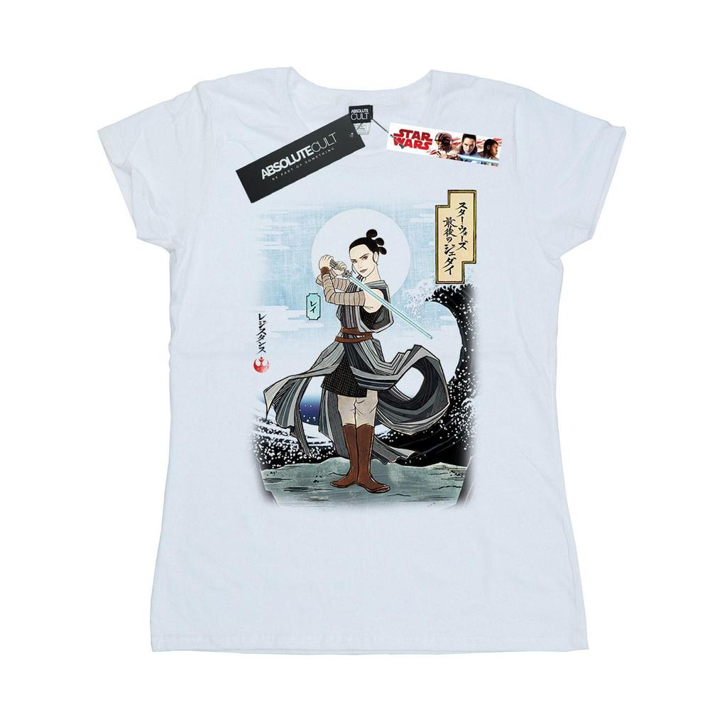 Star Wars Womens/Ladies The Last Jedi Japanese Rey Cotton T-Shirt