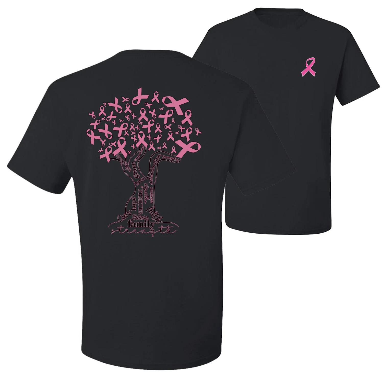 Pink Tree Words of Encouragement Front and Back Men Graphic T- Shirt 2XL
