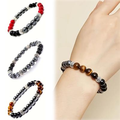 Natural Stone Tiger Eye Beads Bracelet Handmade Casual Jewelry for Men Women Fashion Adjustable Bracelet Hommes Bijoux Gift