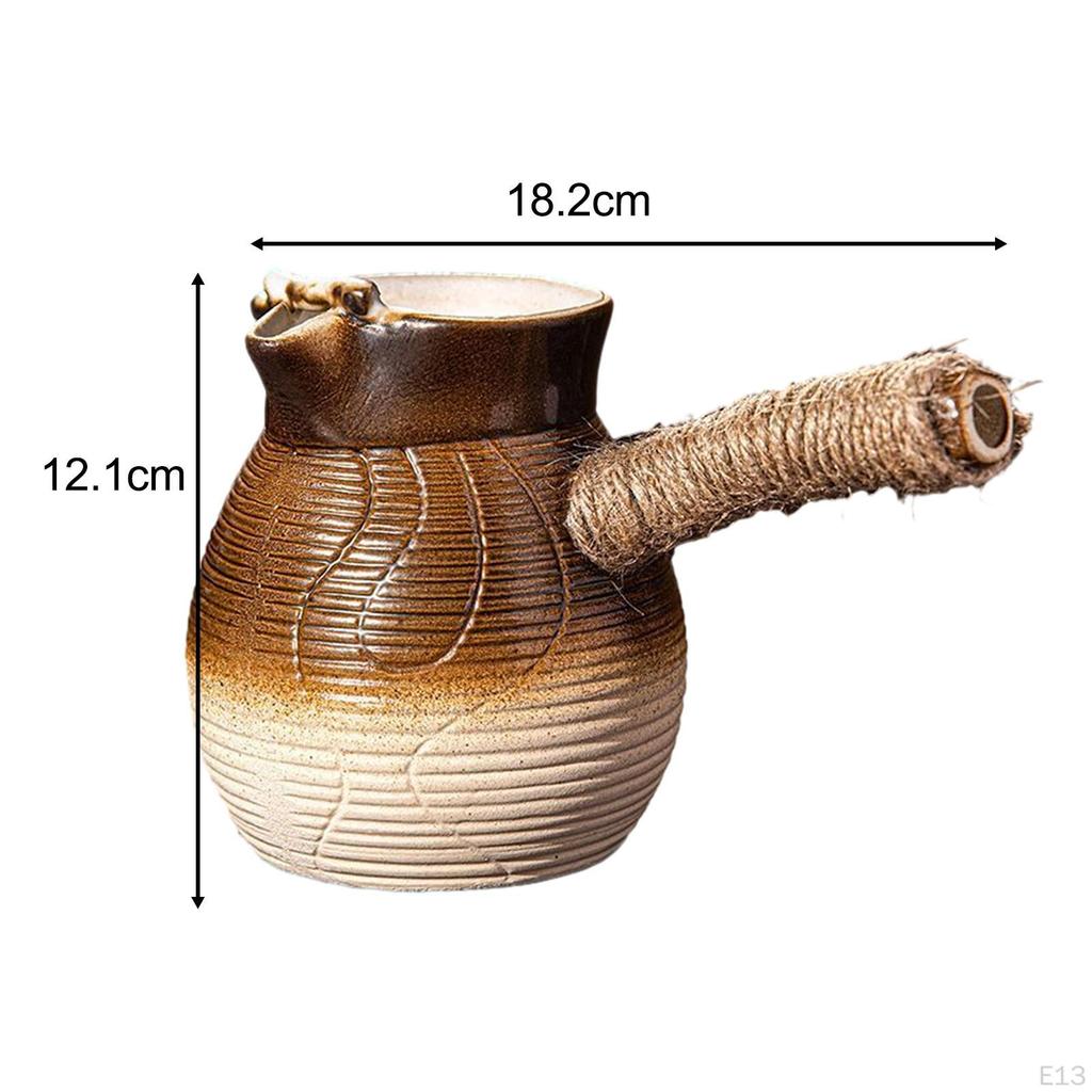 Ceramic Teapot Porcelain Tea Pot with Rope Wrapped Handle Maker for Home Lovers Gift Picnic