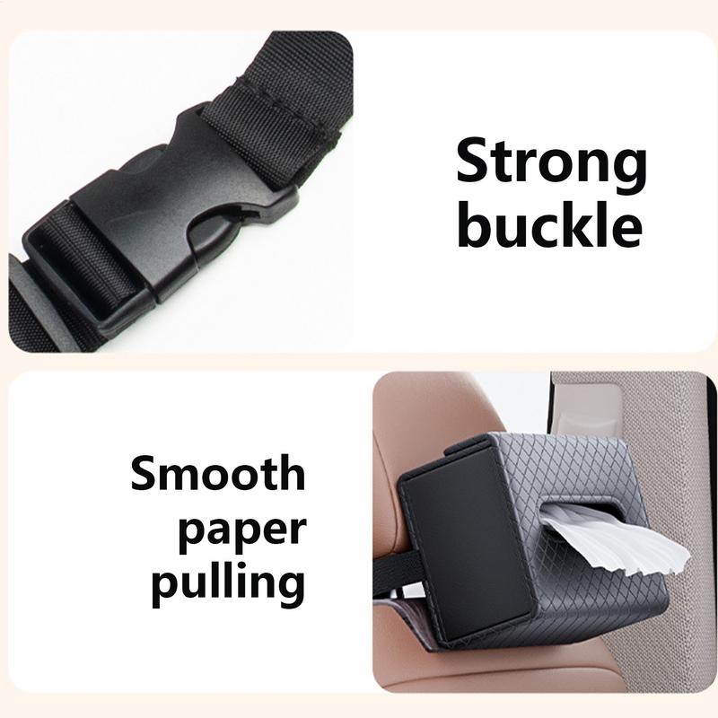 Tissue Box For Car Faux Leather Car Napkin Storage Rectangular Shape Easy Access Storage For Family Trips Daily Commute Road