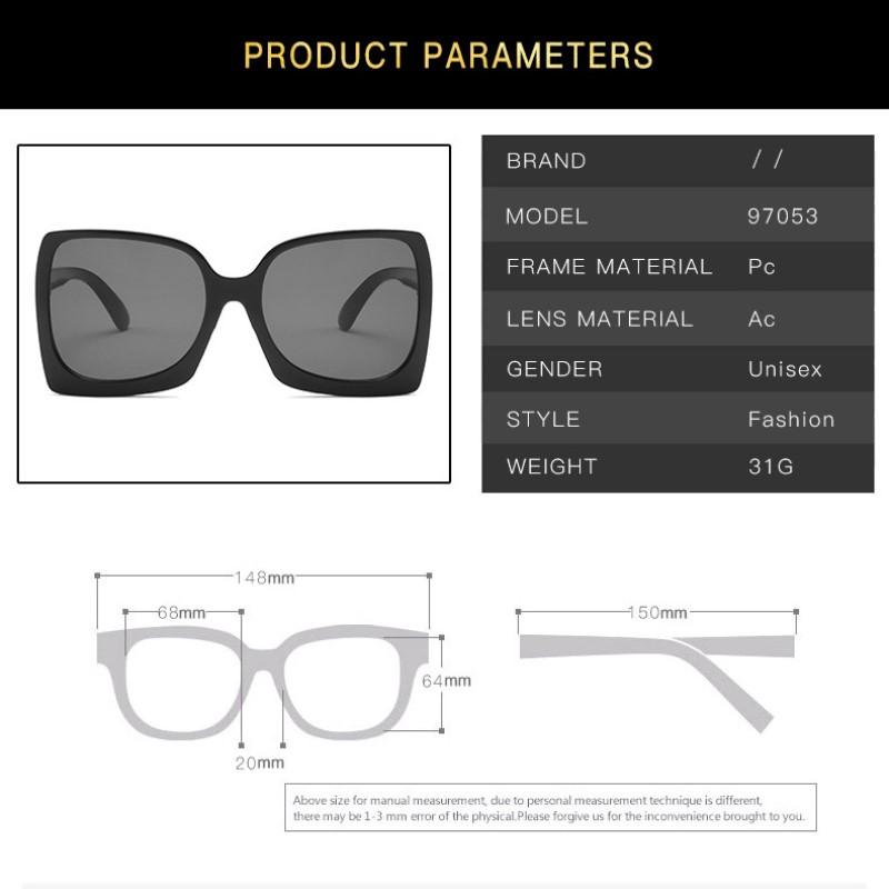 Fashion Oversize Square Sunglasses For Women Big Frame Luxury Brand Black Vintage Gradient Shades