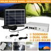 5W Solar Panel Generator Lighting Kit Set 5v USB Solar Charger with 2 LED Light Bulb Emergency Light +1.5A Output Phone Charger