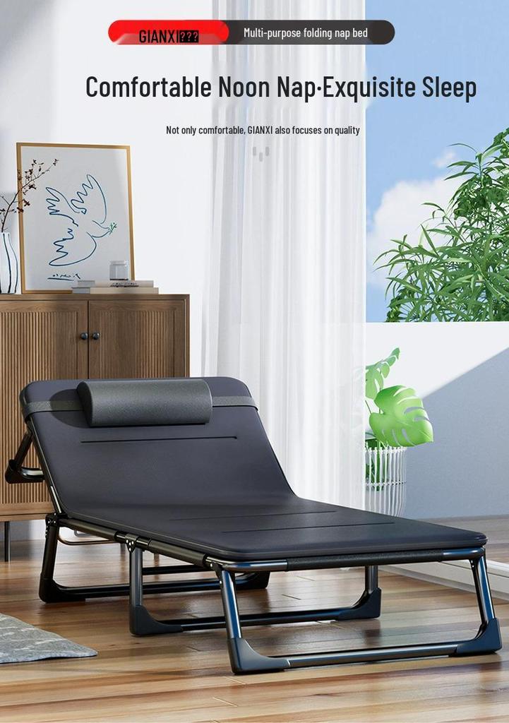 Portable Folding Recliner: Single Bed for Home, Office Nap, Camping, and Multifunctional Use