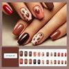 Square Press on Nail Glossy Designs Fake Nail Stick on Nail in 12 Sizes,24Pcs French Nail Tips for DIY Nail Art Decors