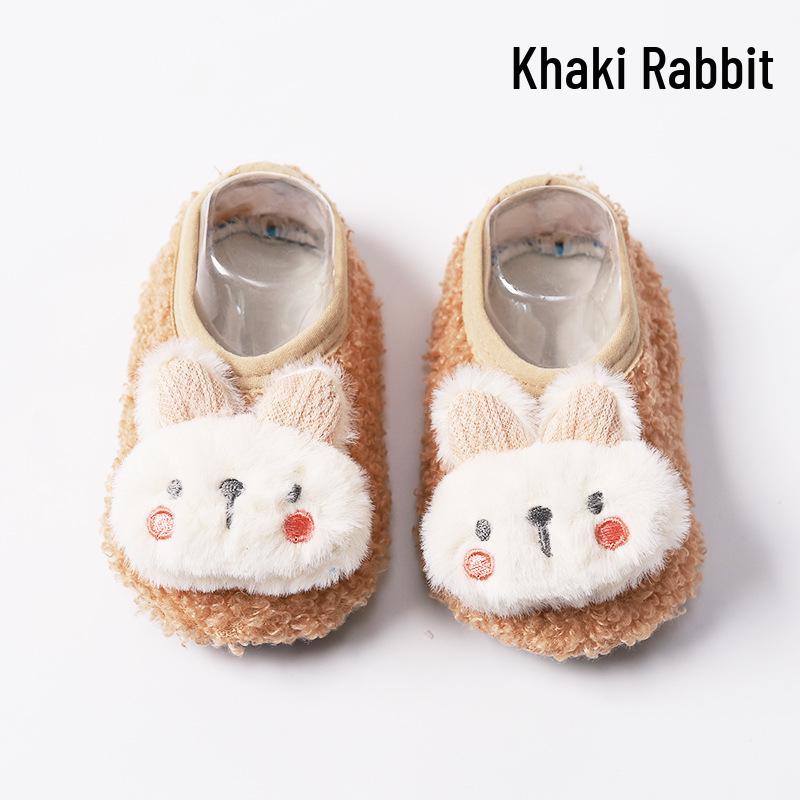 

Очаровательные детские носки для пола с нескользящей подошвой: Милый дизайн с кроликом, Утепленные для осени/зимы, Носки-пинетки для первых шагов для детей L (Foot length up to 14cm, 2-3 years)