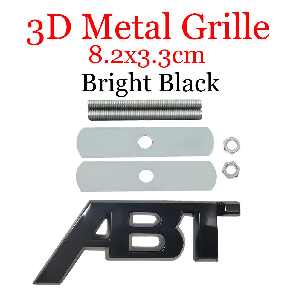 Car Front Grliie Badges 3D Metal ABT Emblem Body Trunk Decor Stickers Accessories For S Sline Quattro S6 S7 S8 A4 TTRS A6L RS