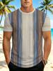 [Print Design - Not Textured] Men'S Digital Print T-Shirt with Vertical Gradient Design, Casual Summer Wear And Layering, Fashionable Vertical Design,
