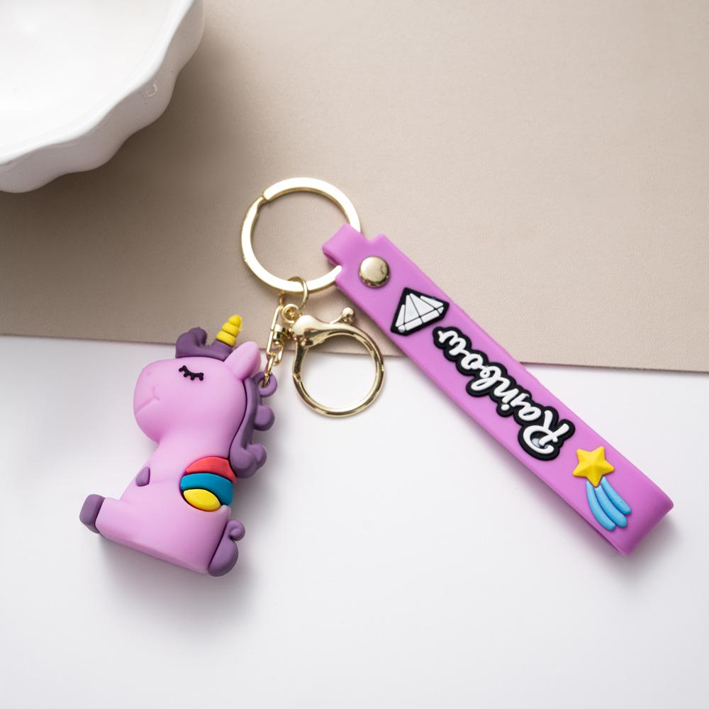 Cartoon Unicorn Keychain Pendant, Year Of The Horse New Year Collection, Bag Hanging Decoration, Car Keychain