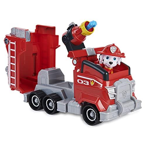 Paw Patrol Marshall's Deluxe Movie Transforming Fire Engine Toy Car with Collectible Action Figure, Toy for Kids Ages 3 and Up
