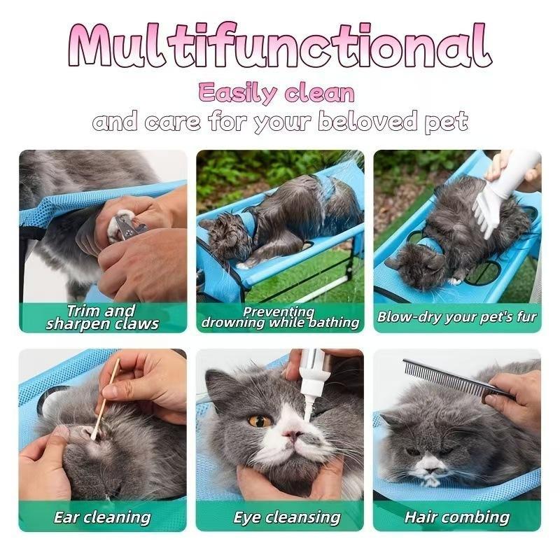 Supporto a amaca per toelettatura animali domestici Pieghevole Acciaio Inossidabile Cane Gatto Taglio Unghie Imbracatura per Uso Domestico Toelettatura Animali Domestici