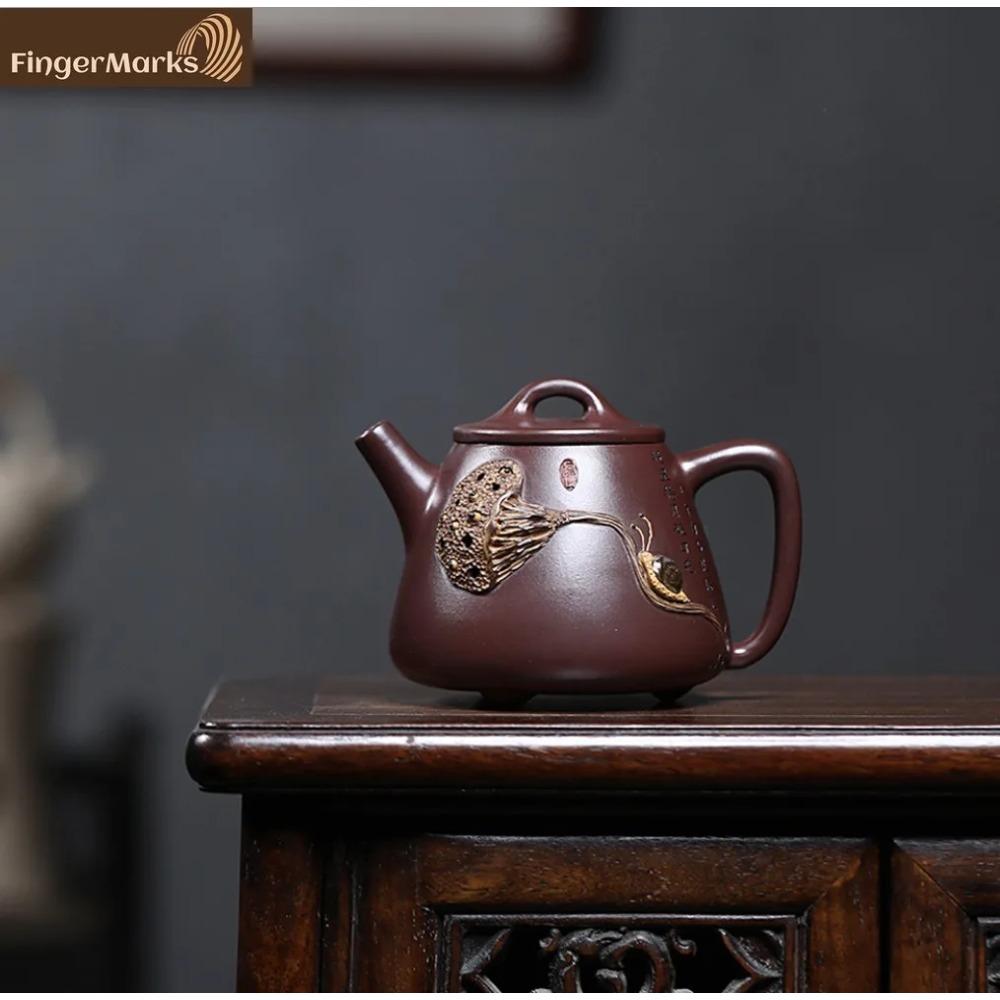 

320мл | Исинский чайник из цзыша | Коробочка лотоса Гао Ши Пяо - Цзы Чжу Ни