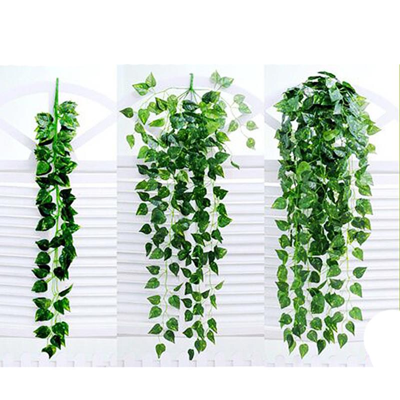 1Piece 1M Home Decor Artificial Ivy Leaf Garland Plants Vine Fake Foliage Flowers Creeper Green Ivy Wreath Garden Wall Decor