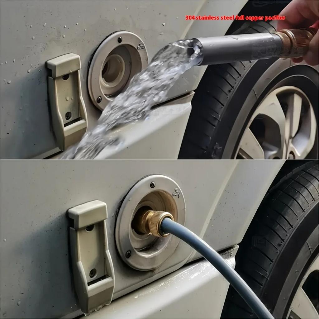 Camper RV Gravity Water Filling Connector Kit Hands-Free Operation Universal for Exterior Coverage Durable Caravan Accessories