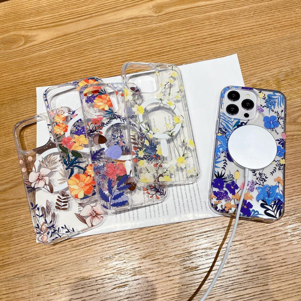 Chinese Style Floral Magnetic Case for iPhone 17 Pro Max