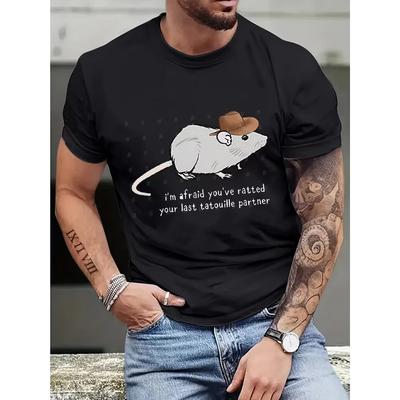 Rat Cartoon Graphic Men Tshirt Casual Clothing Short Sleeve T-shirt Japanese Style Oversized T Shirt Homme Women Men's Clothing