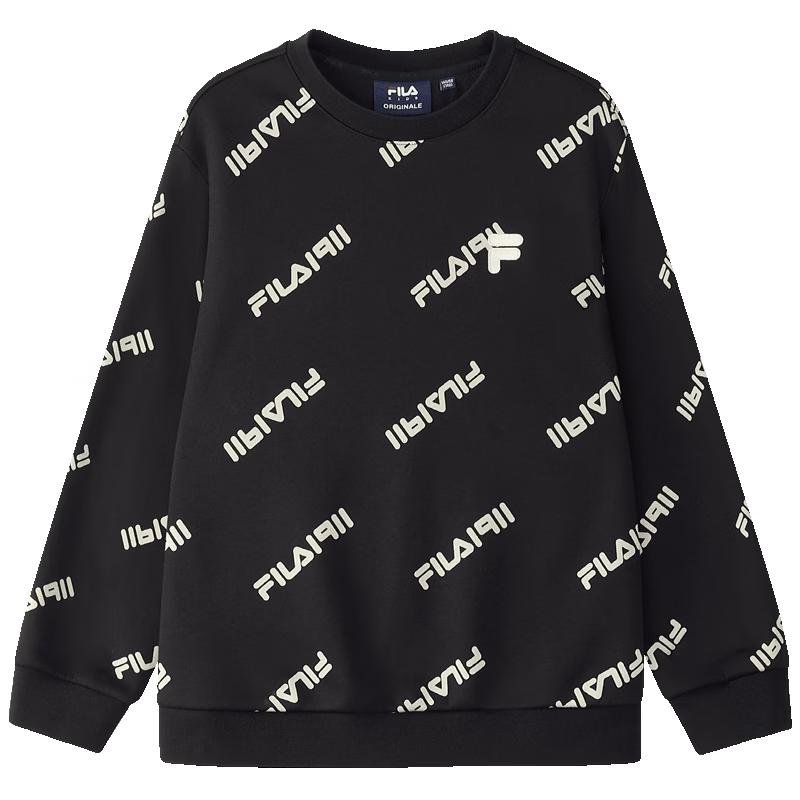 FILA Kids  Unisex Fleece-lined Monogram Crewneck Sweatshirt 120
